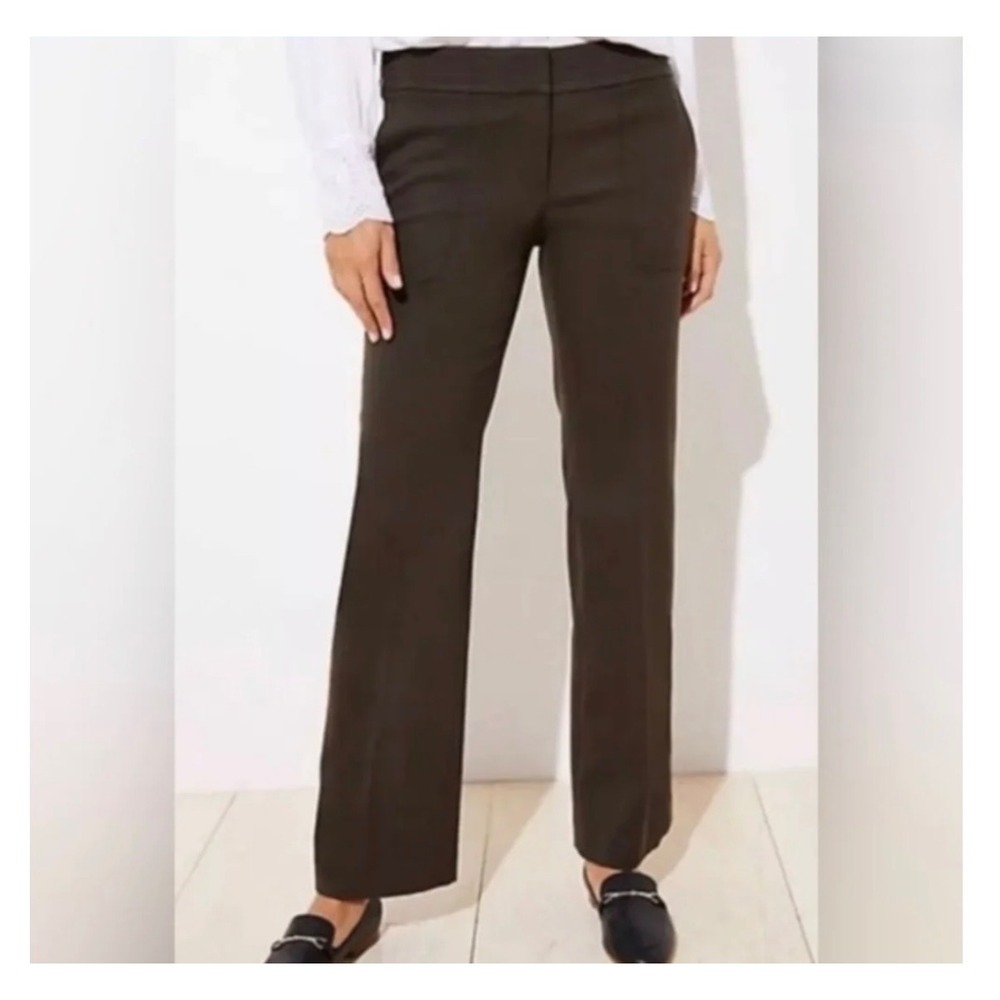 Loft Marisa Trouser Pant in Winter Olive Green Straight Leg NWT Women's size 4